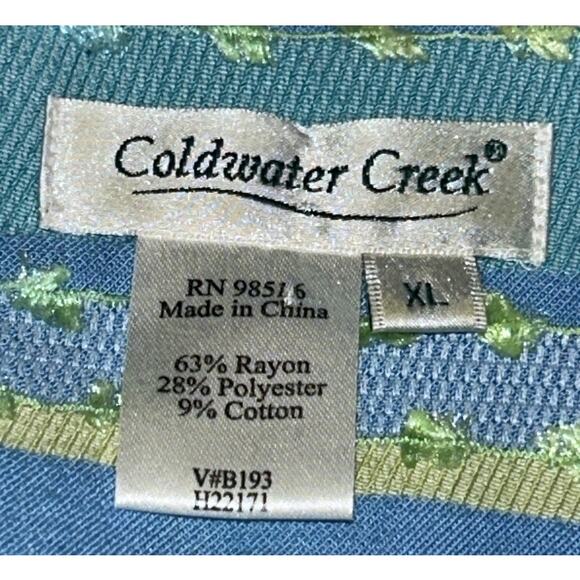 Coldwater Creek Button Front Unlined Blue & Yellow Striped Jacket XL - Picture 8 of 9